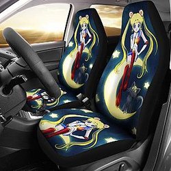 Usagi Tsukino &amp; Cat Sailor Moon Car Seat Covers Manga H031620 Universal Fit 225311 SC2712