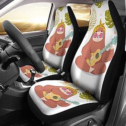 Cute Sloth Playing Guitar Zootopia Car Seat Covers Lt04 Universal Fit 225721 SC2712