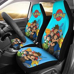 Anime Ash Ketchum Pikachu Pokemon Car Seat Covers Pokemon Car Accessorries Ci110203 SC2712