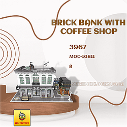 MOC Factory 10811 Modular Building Brick Bank with Coffee Shop