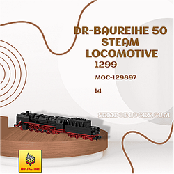 MOC Factory 129897 Technician DR-Baureihe 50 Steam Locomotive