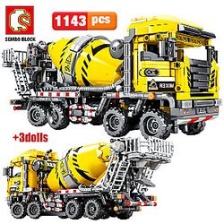 SEMBO 701802 City Engineering Bulldozer Crane Technic