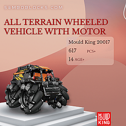 MOULD KING 20017 Military All Terrain Wheeled Vehicle With Motor