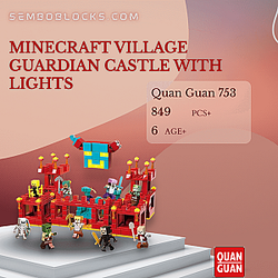 QUANGUAN 753 Creator Expert Minecraft Village Guardian Castle with Lights