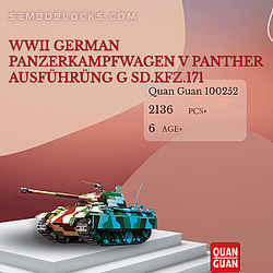 QUANGUAN 100252 Military WWII German Panzerkampfwagen V Panther Ausführüng G Sd.Kfz.171