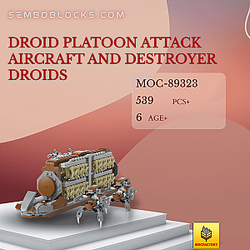 MOC Factory 89323 Star Wars Droid Platoon Attack Aircraft and Destroyer Droids