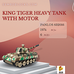 PANLOSBRICK 632016 Military King Tiger Heavy Tank With Motor