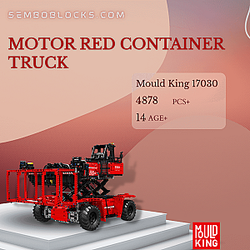 MOULD KING 17030 Technician Motor Red Container Truck