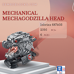 ZHEGAO 687403 Movies and Games Mechanical Mechagodzilla Head