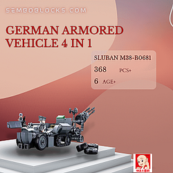 Sluban M38-B0681 Military German Armored Vehicle 4 in 1