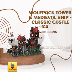 MOC Factory 136695 Modular Building Wolfpack Tower &amp; Medieval Ship - Classic Castle