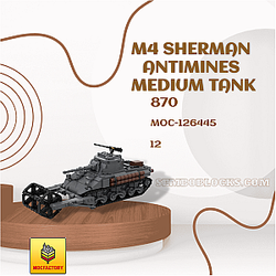 MOC Factory 126445 Military M4 Sherman Antimines Medium Tank