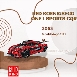 MOULD KING 13121 Technician Red Koenigsegg One 1 Sports Car