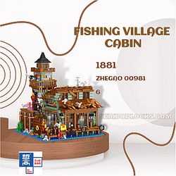 ZHEGAO 00981 Creator Expert Fishing Village Cabin