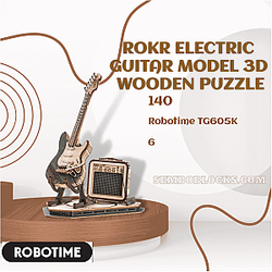 Robotime TG605K Creator Expert ROKR Electric Guitar Model 3D Wooden Puzzle