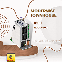 MOC Factory 74302 Modular Building Modernist Townhouse