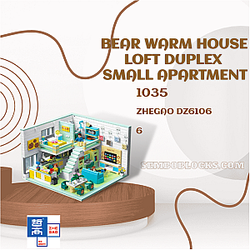 ZHEGAO DZ6106 Creator Expert Bear Warm House Loft Duplex Small Apartment