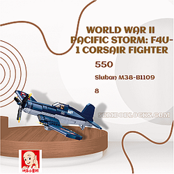 Sluban M38-B1109 Military World War II Pacific Storm: F4U-1 Corsair Fighter