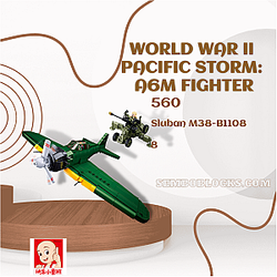 Sluban M38-B1108 Military World War II Pacific Storm: A6M Fighter