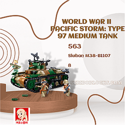 Sluban M38-B1107 Military World War II Pacific Storm: Type 97 Medium Tank