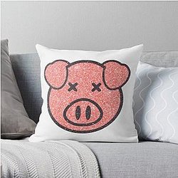 Shane Dawson Pig Logo Glitter Throw Pillow RB1207