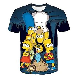 Simpsons Cartoon Characters 3D Print T-Shirts