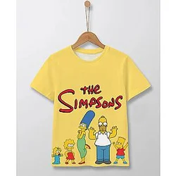 The Simpsons Family Printed Round Neck Short Sleeve T-Shirt