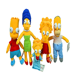 25-30cm Yellow The Simpson Cartoon Family Character 5pcs Stuffed Toy Plush