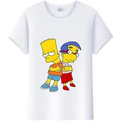 The Simpsons Cartoon Bart Cute Friends White T-shirts