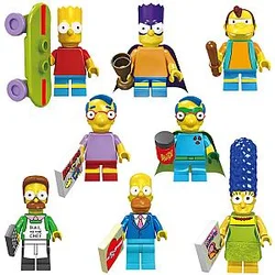 The Simpsons Cartoon Mini Action Figure Building Blocks Toys