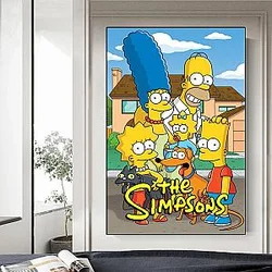 The Simpsons Family Members Cartoon Anime Poster