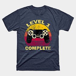 Fortnite Merch - Level 1 Complete Retro Vintage Classic Unisex Tee