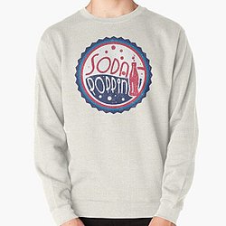 Sodapoppin Sweatshirts - Sodapoppin Retro Soda Pop Bottle Cap Blue  Pullover Sweatshirt RB1706