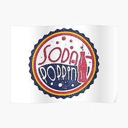 Sodapoppin Posters - Sodapoppin Retro Soda Pop Bottle Cap Poster RB1706