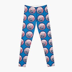 Sodapoppin Leggings - Sodapoppin Retro Soda Pop Bottle Cap Blue  Leggings RB1706