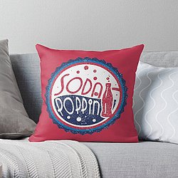 Sodapoppin Pillows - Sodapoppin Retro Soda Pop Bottle Cap Vintage Throw Pillow RB1706