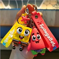 Spongebob Patrick Star Squidward Tentacles Cartoon Cute Keychain