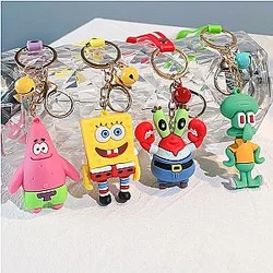 Spongebob Patrick Star Squidward Tentacles Cartoon Cute Keychain