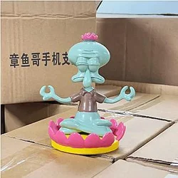 Spongebob Squidward Mobile Phone Desktop Bracket Funny Cartoon Figure Toy