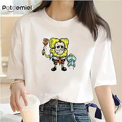 Spongebob Fashion Print Cute Patrick Star Cartoon T-shirts