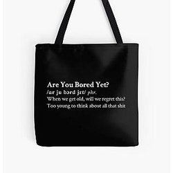 Wallows Clairo Aesthetic Quote Lyrics Black All Over Print Tote Bag RB2711